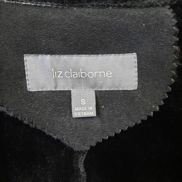 Liz Claiborne Faur Fur Coat Black Suede - Picture 9 of 11